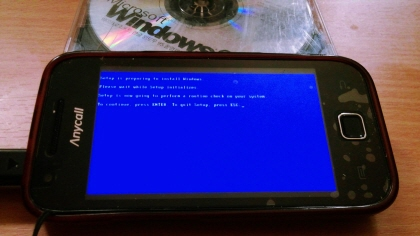 갤럭시S 스마트폰 Windows95 설치