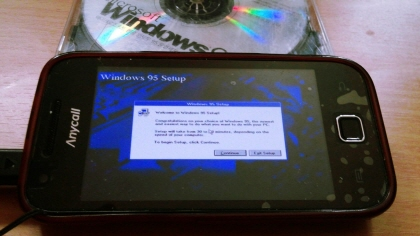 갤럭시S 스마트폰 Windows95 설치