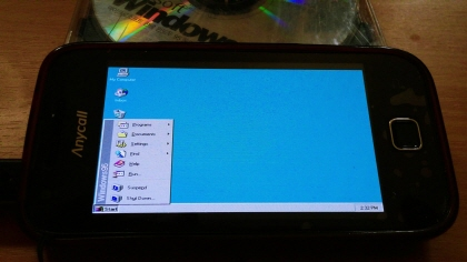 갤럭시S 스마트폰 Windows95 설치