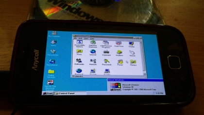 갤럭시S 스마트폰 Windows95 설치